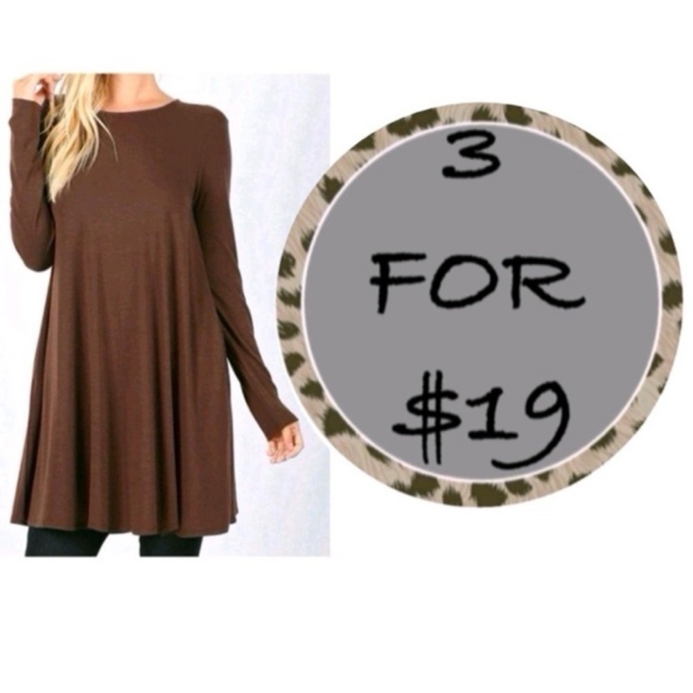 3/$19 Wishlist oversized long sleeve swing tunic top blouse